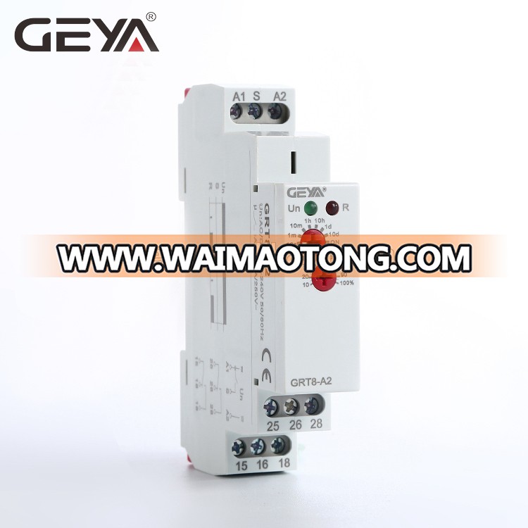 GEYA GRT8-AB Smart Home Adjustable 16A Time Relay DIN Rail 18mm Electric ON Delay Timer 12V DC