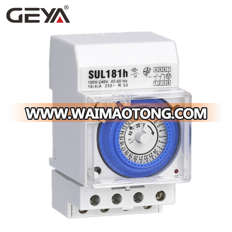 GEYA SUL181h without battery 24 hours Mechanical programming Din Rail Programmable timer switch